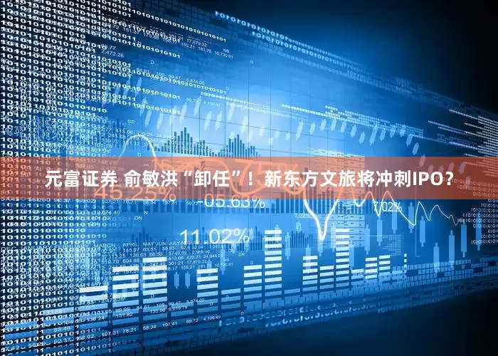 元富证券 俞敏洪“卸任”！新东方文旅将冲刺IPO？